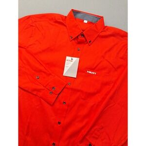New Hilti Tools Long Sleeve Button Down Large Red Preppy Mechanic Office Classic